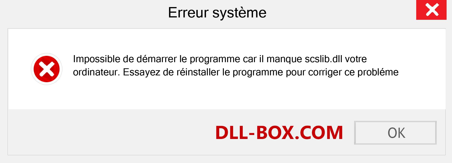 Le fichier scslib.dll est manquant ?. Télécharger pour Windows 7, 8, 10 - Correction de l'erreur manquante scslib dll sur Windows, photos, images